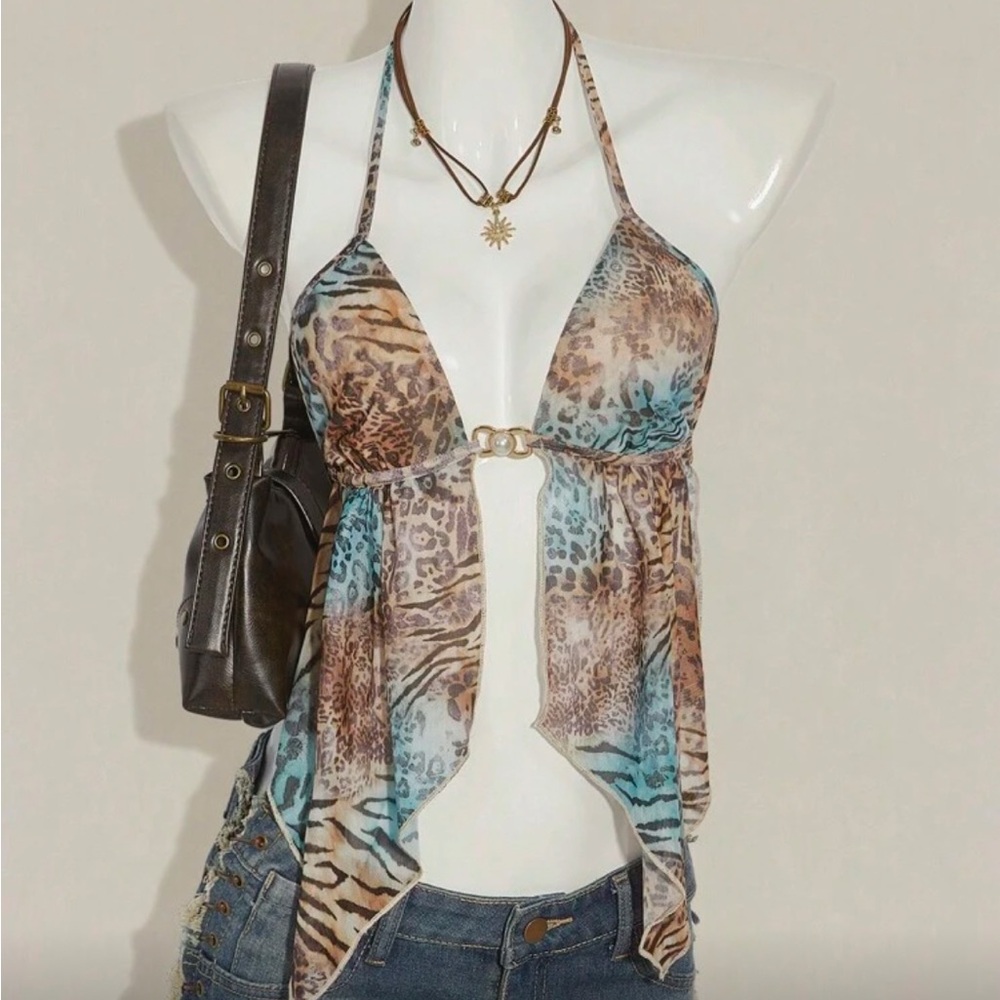 Animal Print Halter Top